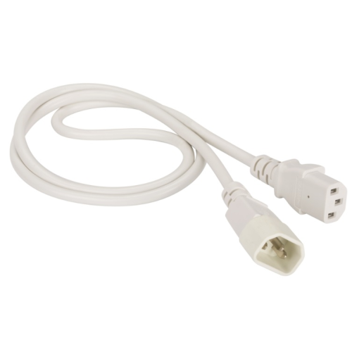 Шнур питания C13-C14, 220В, 10А, белый, 3 метра