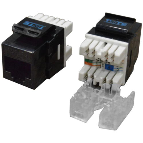 Модуль Keystone RJ45, Cat.5E, UTP, 180 градусов, черный