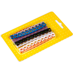 Набор цветных маркировочных кабельных клипс с цифрами, для кабелей диаметром до 5.5 мм
