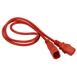 Шнур питания C13-C14, 3х0.75, 220В, 10А, красный, 1.8 метра