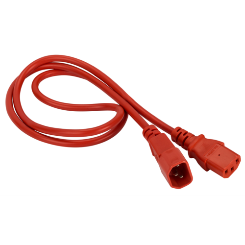 Шнур питания C13-C14, 3х0.75, 220В, 10А, красный, 2 метра