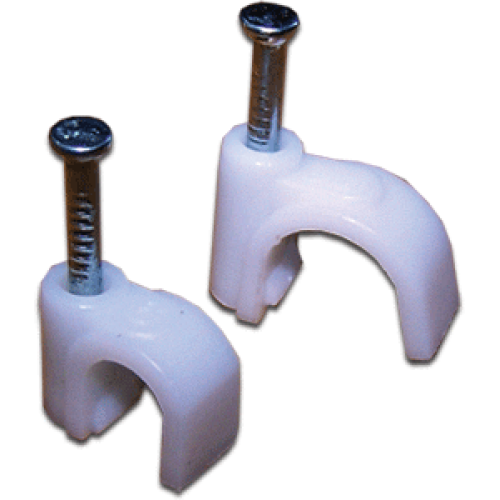 Клипса кабельная круглая, диаметр 4 мм, 100 шт., белая