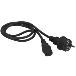 Шнур питания C13-Schuko прямая, 3х0.75, 220В, 10А, черный, 1.8 метра