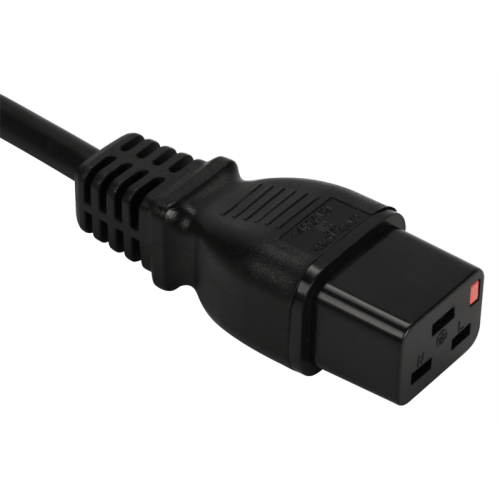 Шнур питания с блокировкой C19-C20, 3х1.5, 220В, 16А, черный, 5 метров