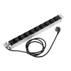 ЦМО Блок розеток Rem-16 с инд., 9 Schuko, 16 A, алюм., 19