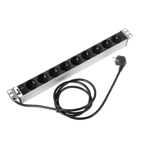 ЦМО Блок розеток Rem-16 с инд., 9 Schuko, 16 A, алюм., 19