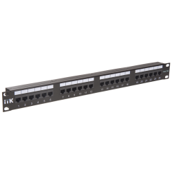ITK 1U патч-панель кат. 5Е UTP 24 порта (Dual) с каб. орг-м