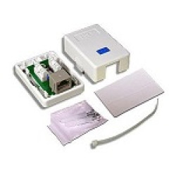 Настенная розетка, 1 порт RJ-45 категории 5е, UTP, белая