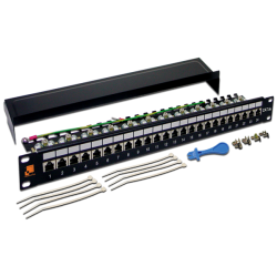 Патч-панель LANMASTER 24 порта, STP, кат.5E, 1U