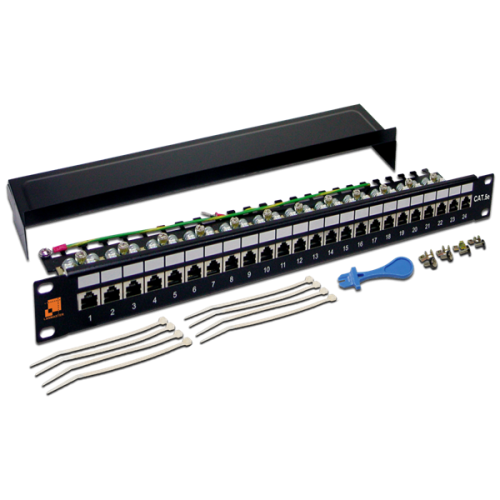 Патч-панель LANMASTER 24 порта, STP, кат.5E, 1U