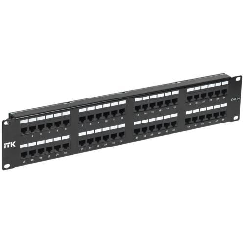 ITK 2U патч-панель кат. 5Е UTP 48 портов (Dual) с каб. орг-м