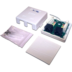 Настенная розетка, 1 порт RJ-45 категории 5е и 1 порт RJ-12, UTP, белая