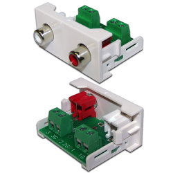 Вставка Mosaic 22.5x45 2xRCA Stereo Audio, белая