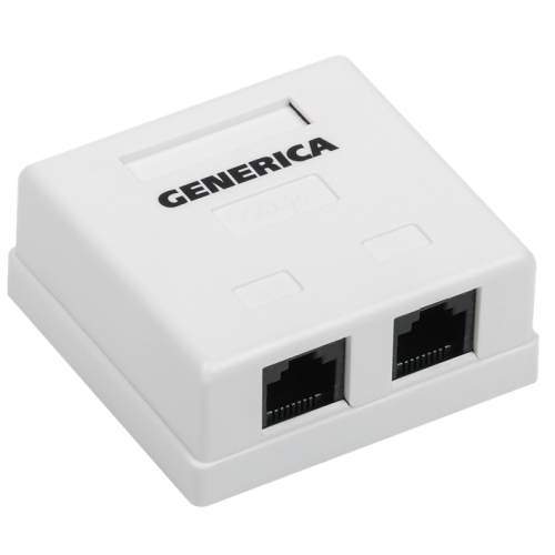 Розетка инф. настенная RJ45 кат. 5Е UTP 2 порта GENERICA