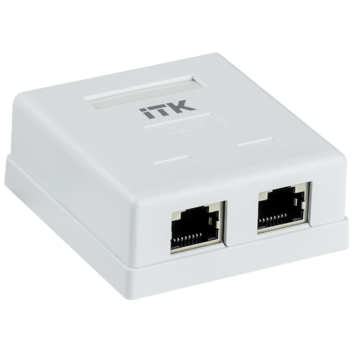 ITK Настенная инф. розетка RJ45 кат. 6 FTP 2-порт