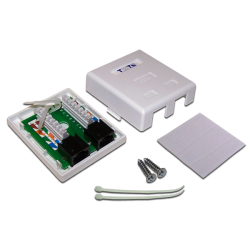 Настенная розетка, 2 порта RJ-45 категории 6, UTP, белая