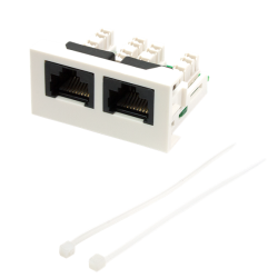 Вставка Mosaic 22.5x45 2xRJ45 Cat.5e, белая