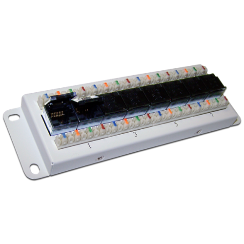 Патч-панель UTP Cat.5e, 8 портов, фронтальный монтаж