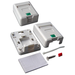 Коробка настенная на 1 кейстоун, с защитной шторкой, белая