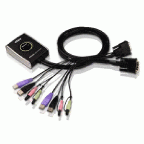 ATEN 2-Port USB DVI/Audio Cable KVM Switch with Remote Port Selector