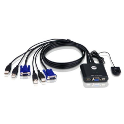 ATEN 2-Port USB VGA Cable KVM Switch with Remote Port Selector (CS22U-A7)