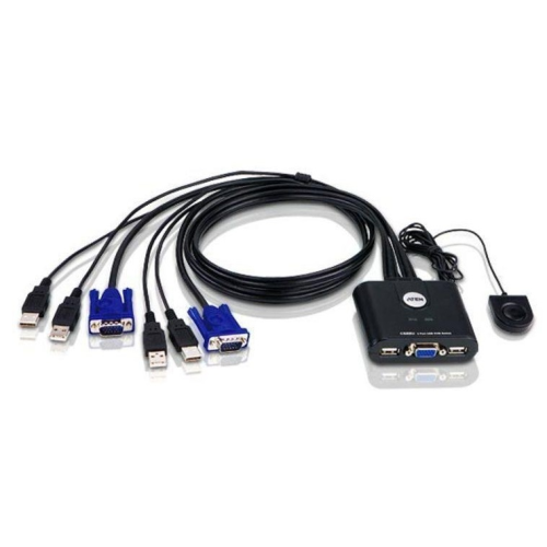 ATEN 2-Port USB VGA Cable KVM Switch with Remote Port Selector (CS22U-A7)