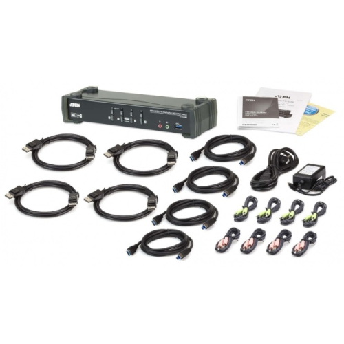 ATEN 4P USB 3 4K DisplayPort MST KVMP Switch