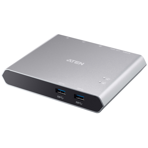 ATEN 2-Port USB-C Gen 1 Dock Switch with Power Pass-through