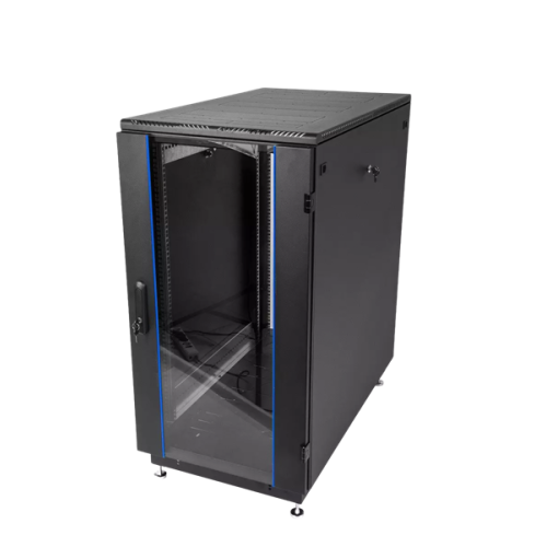 ЦМО Шкаф телекоммуникационный напольный 18U (600x800) дверь стекло, цвет чёрный