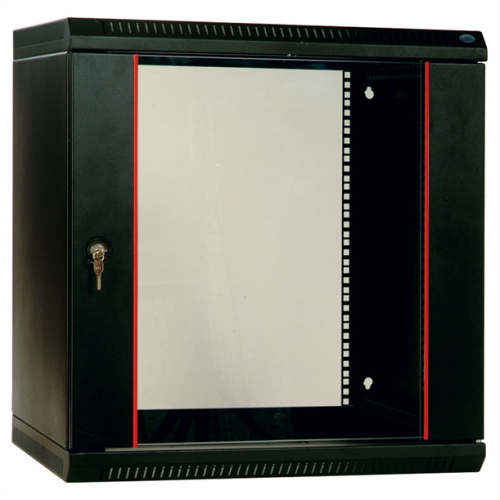 ЦМО Шкаф телекоммуникационный настенный разборный ЭКОНОМ 15U (600х350) дверь стекло, цвет черный