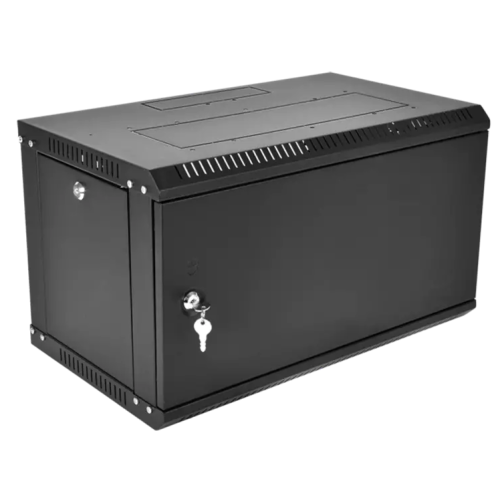 ЦМО Шкаф телекоммуникационный настенный разборный ЭКОНОМ 6U (600  650) дверь металл, цвет черный