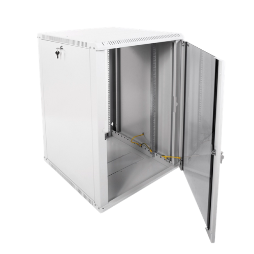 ЦМО Шкаф телекоммуникационный настенный разборный ЭКОНОМ 18U (600х650) дверь стекло, цвет черный