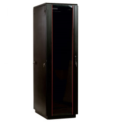 ЦМО Шкаф телекоммуникационный напольный 42U (800x1000) дверь стекло, цвет чёрный
