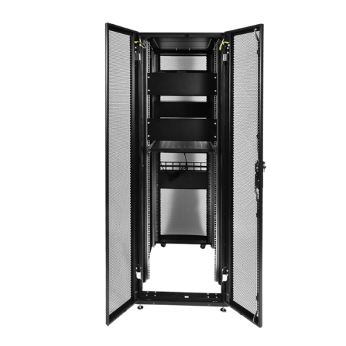 ЦМО Шкаф серверный ПРОФ напольный 42U (600x1000) дверь перфор., задние двойные перфор., черный, в сборе