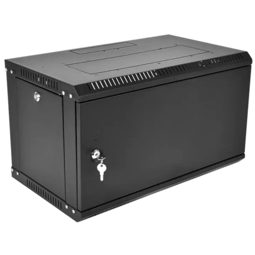 ЦМО Шкаф телекоммуникационный настенный разборный ЭКОНОМ 6U (600  350) дверь металл, цвет черный