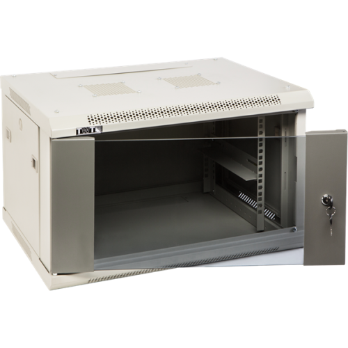 Шкаф настенный серии Pro, 6U 600x450, стеклянная дверь