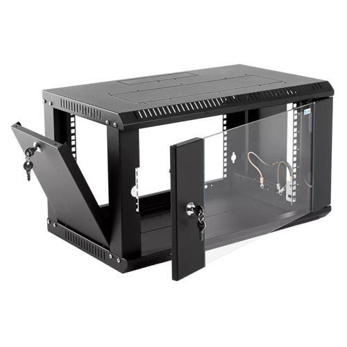 ЦМО Шкаф телекоммуникационный настенный разборный ЭКОНОМ 9U (600х350) дверь стекло, цвет черный