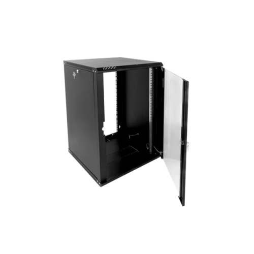 ЦМО Шкаф телекоммуникационный настенный разборный ЭКОНОМ 18U (600х520) дверь стекло, цвет черный