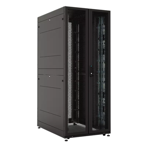 ЦМО Шкаф серверный ПРОФ напольный 42U (800х1000) двери двойные перф. 2 шт., черный, в сборе