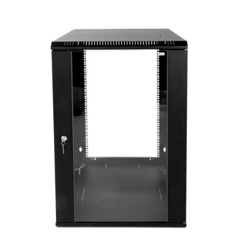 ЦМО Шкаф телекоммуникационный настенный разборный ЭКОНОМ 18U (600х520) дверь стекло, цвет черный