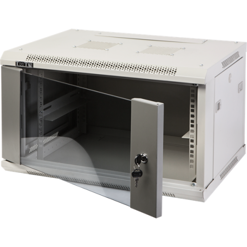Шкаф настенный серии Pro, 6U 600x450, стеклянная дверь