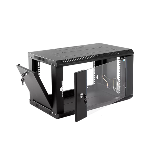 ЦМО Шкаф телекоммуникационный настенный разборный ЭКОНОМ 6U (600х520) дверь стекло, цвет черный