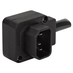 Вилка IEC 60320 C14, 10A, 250V, угловая, разборная, черная