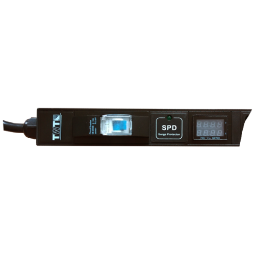 Блок розеток вертикальный, 1-фазный с автоматом, A/V-метр, 16A / 250V, 20xC19, шнур 3.0 м, разъем C20