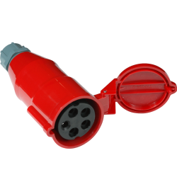 IEC 309 трехфазная, мама, 32A, 380V, разборная, красная