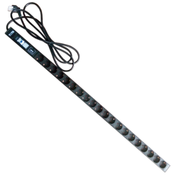 Блок розеток вертикальный, 1-фазный с автоматом, 16A / 250V, 20xSchuko, шнур 3.0 м, вилка Schuko