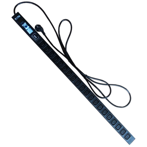 Блок розеток вертикальный, 1-фазный с автоматом, 16A / 250V, 20xC13, шнур 3.0 м, вилка Schuko