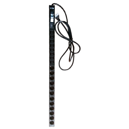 Блок розеток вертикальный, 1-фазный с автоматом, 16A / 250V, 8xC13 + 12xSchuko, шнур 3.0 м, вилка Schuko