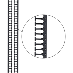 Кабельная гребенка 42U с пальцами глубиной 106 мм, для шкафов LANMASTER DCS шириной 800 мм, 2 шт. в компл., черная