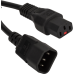 Шнур питания с блокировкой C13-C14, 3х0.75, 220В, 10А, черный, 0.5 метра
